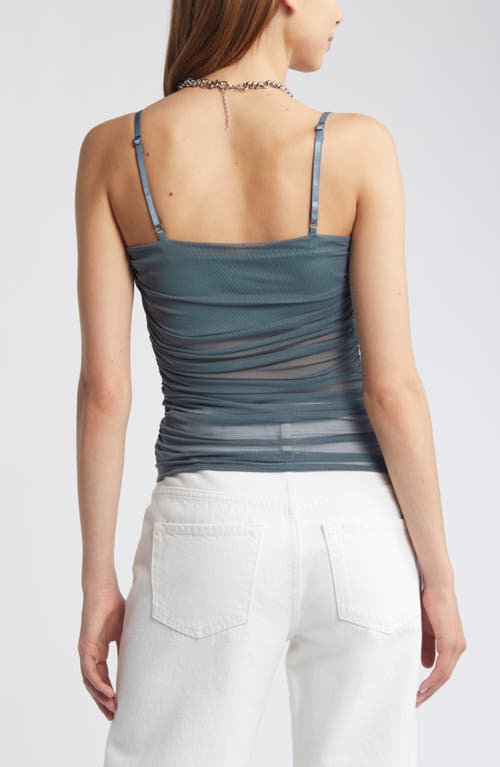 Open Edit Ruched Mesh Camisole