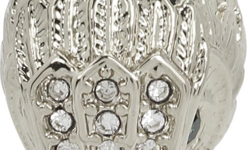 Kurt Geiger London Pavé Crystal Eagle Head Drop Huggie Hoop Earrings In Silver