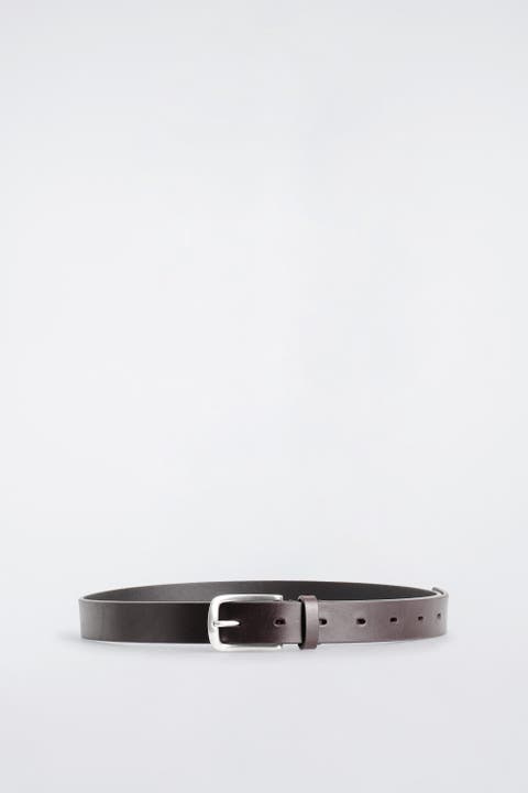 Square-buckle Leather Belt