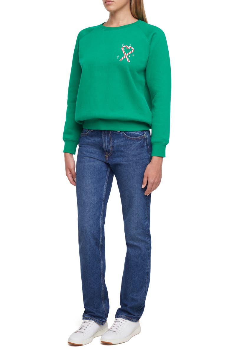 Wildfox Keely Tini's & Tinsel Sweatshirt, Alternate, color, Jolly Green