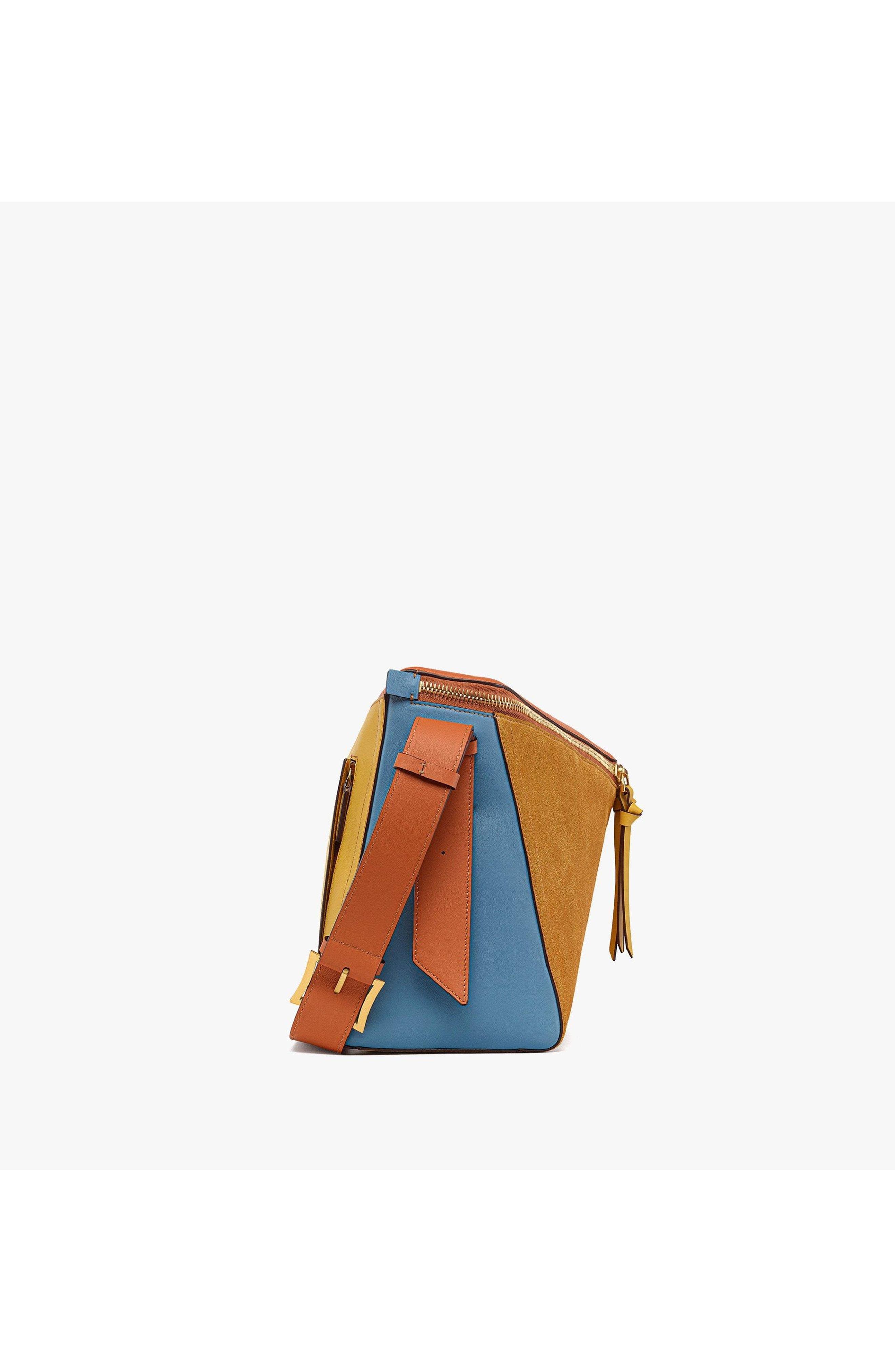 Large Diamant 3D Shoulder Bag in Suede and Calf Leather, Alternate, color, Multi