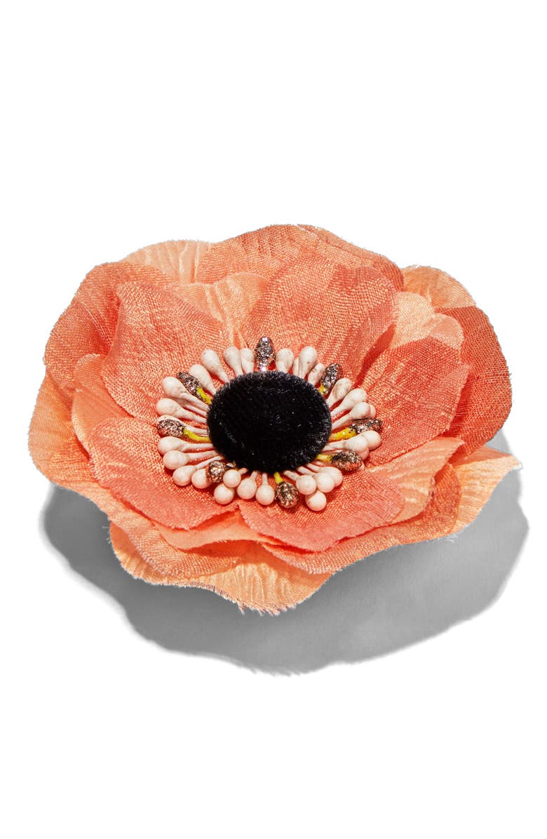 Helena Simon The Peach Anemone Floral Brooch, Alternate, color, Peach