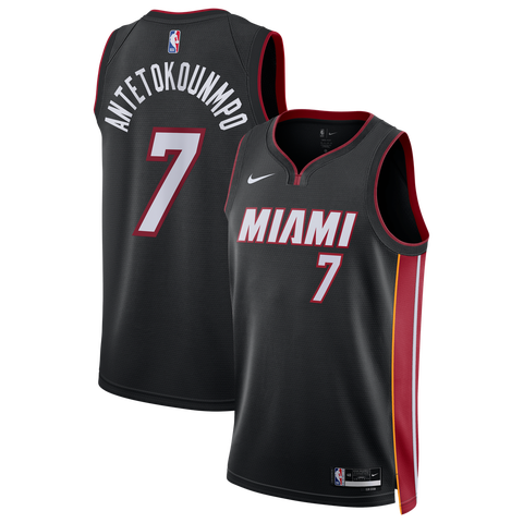 Unisex Nike Giannis Antetokounmpo Black Miami Heat Swingman Jersey - Icon Edition