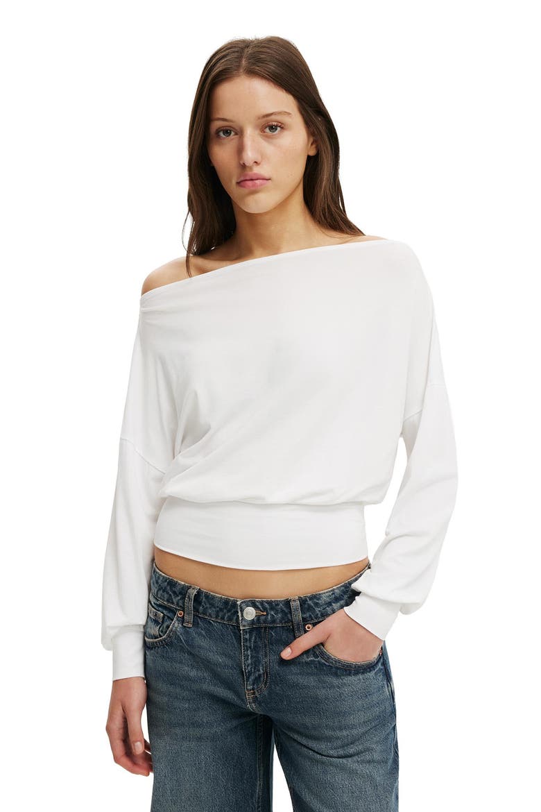 Women's Sage Off Shoulder Long Sleeve, Main, color, White