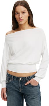 Cotton On Women's Sage Off Shoulder Long Sleeve