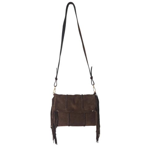 Medium Fringe Suede Crossbody Messenger