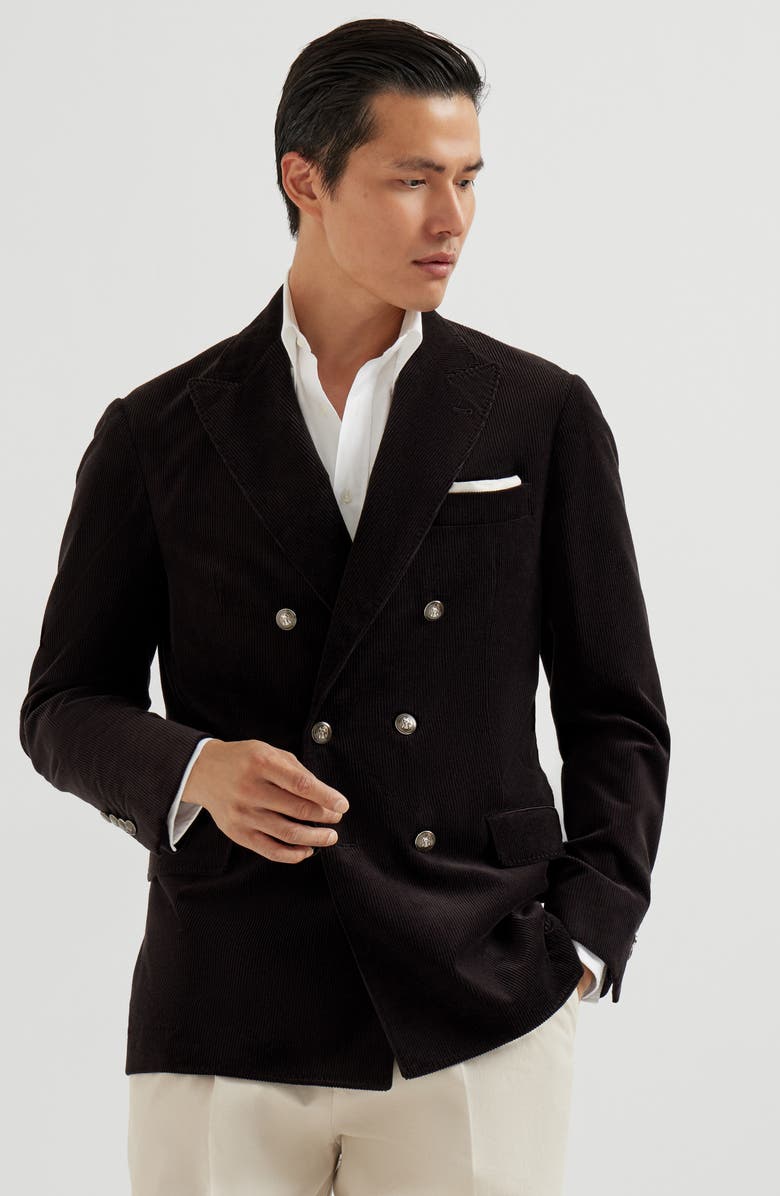 Brunello Cucinelli Corduroy blazer, Alternate, color, Black