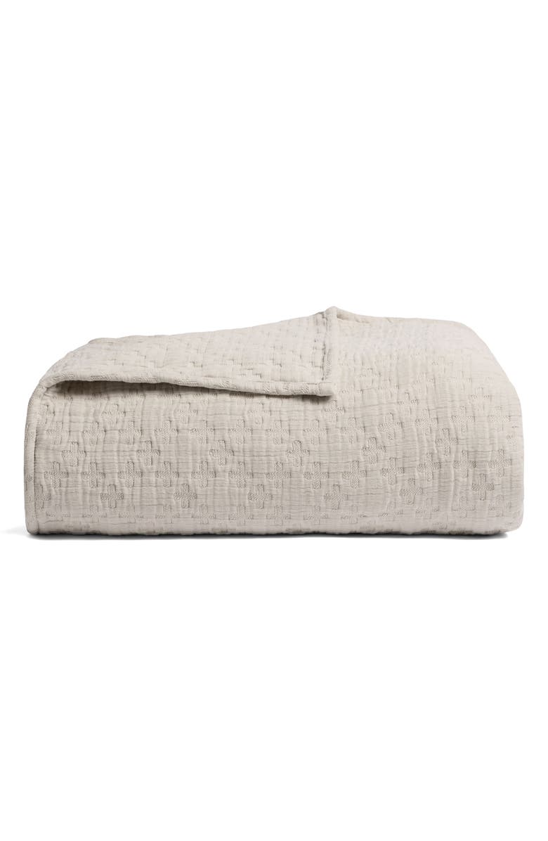 Parachute Desert Cotton Jacquard Coverlet, Main, color, Bone