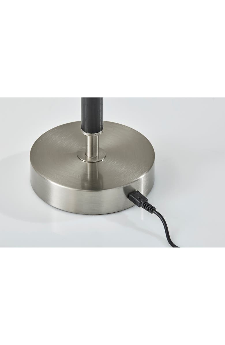 ADESSO LIGHTING Ronny Cordless LED Table Lamp, Alternate, color, Black Wood / Brushed Steel