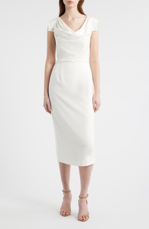 Jacqueline Midi Gabardine Sheath Dress