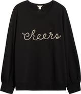 Caslon® Grethen Cheers Balloon Sleeve Sweatshirt