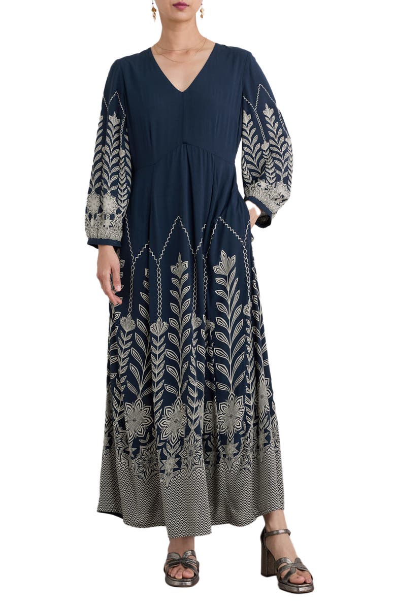Seasalt Cornwall High Woods Long Sleeve Maxi Dress, Main, color, 