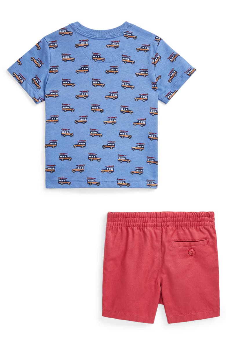 Ralph Lauren Wagon Print Cotton T-Shirt & Shorts Set, Alternate, color, 