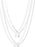 MESHMERISE Diamond Initial Charm Necklace