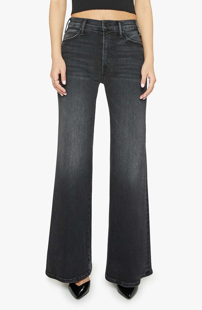 MOTHER Lil Hustler Roller Sneak Flare Jeans, Main, color, Not Today Satan