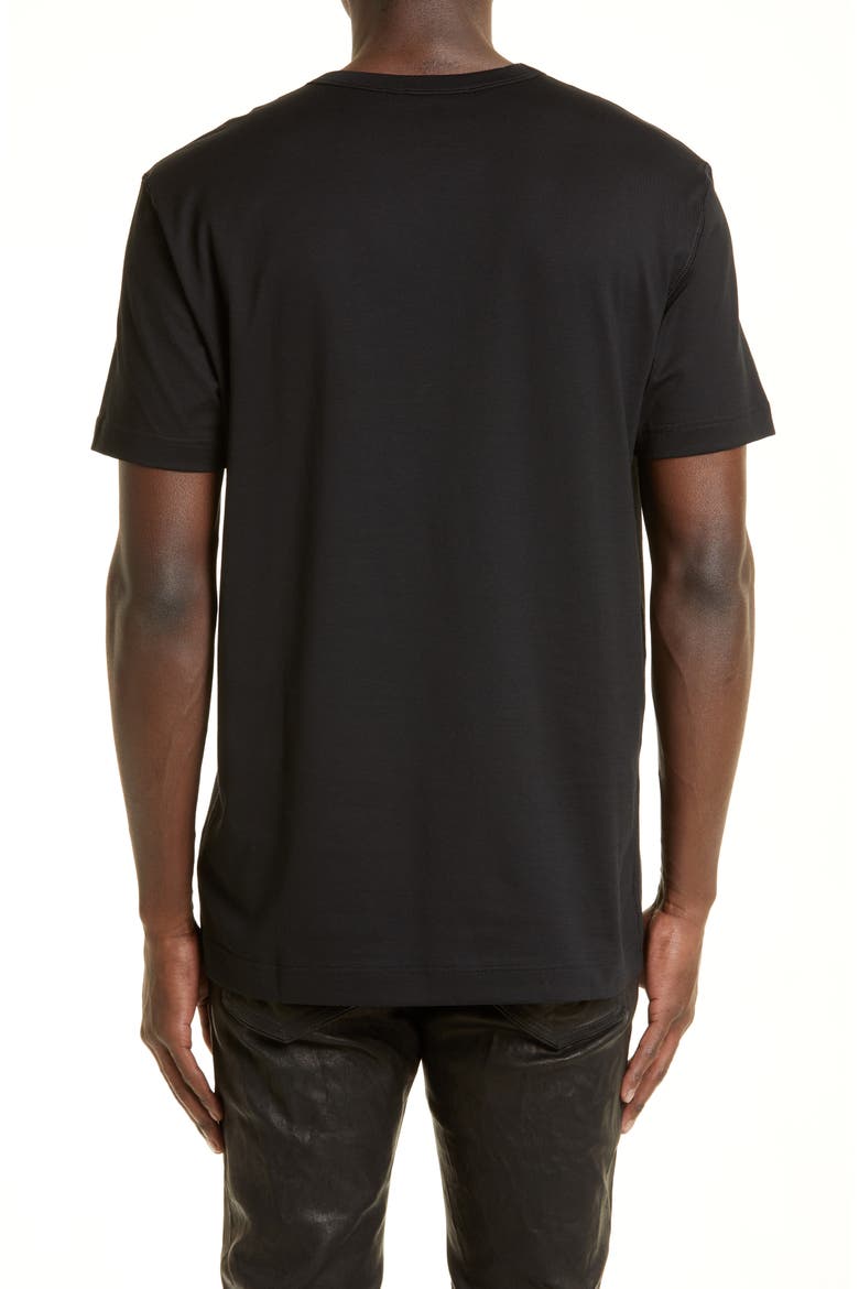 Logo Plate Crewneck Cotton T-Shirt, Alternate, color, BLACK