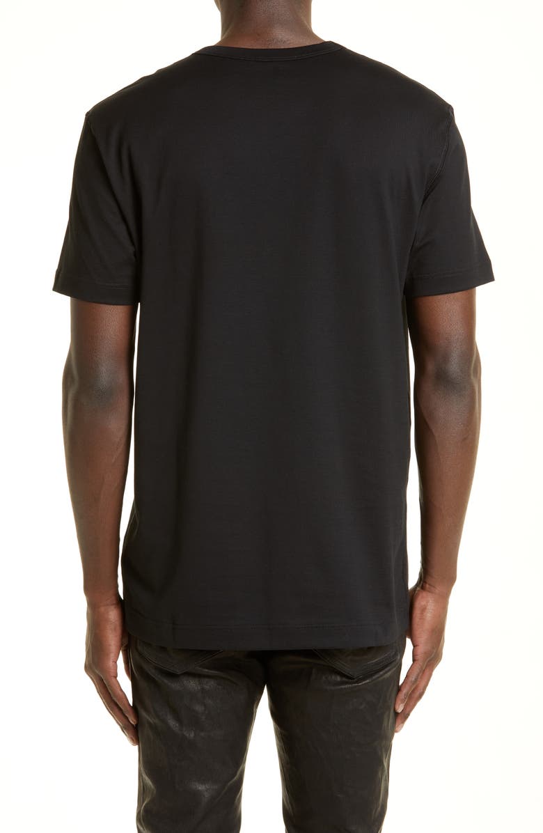 Dolce&Gabbana Logo Plate Crewneck Cotton T-Shirt, Alternate, color, Black