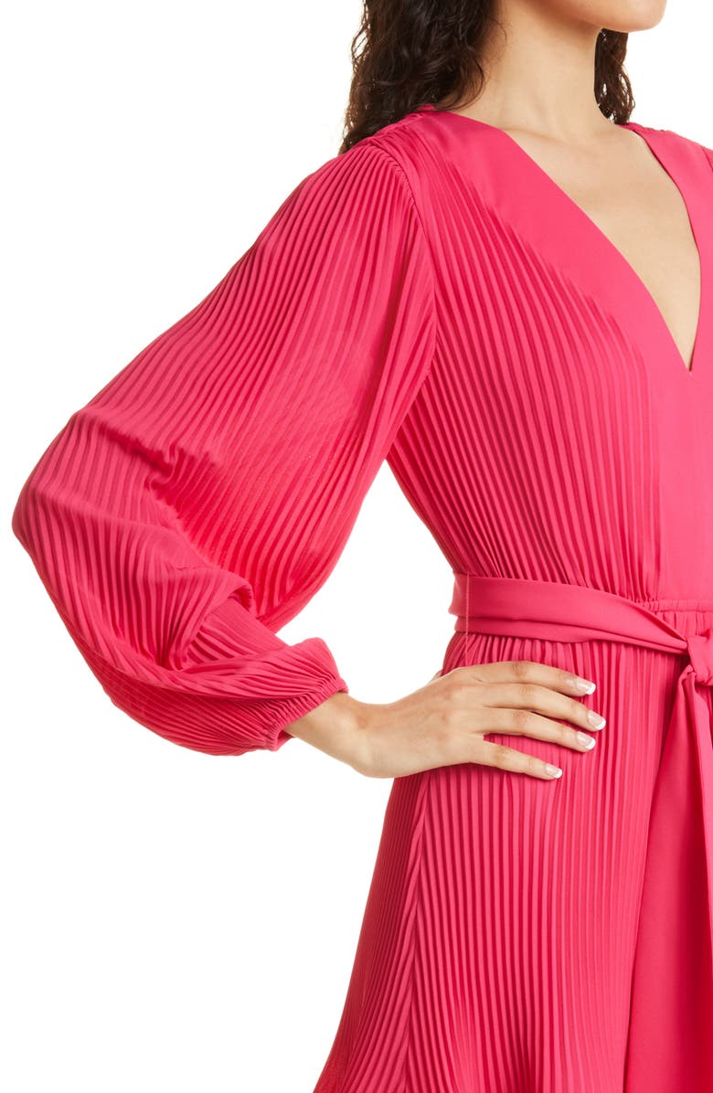 Milly Liv Pleated Long Sleeve Dress, Alternate, color, Milly Pink
