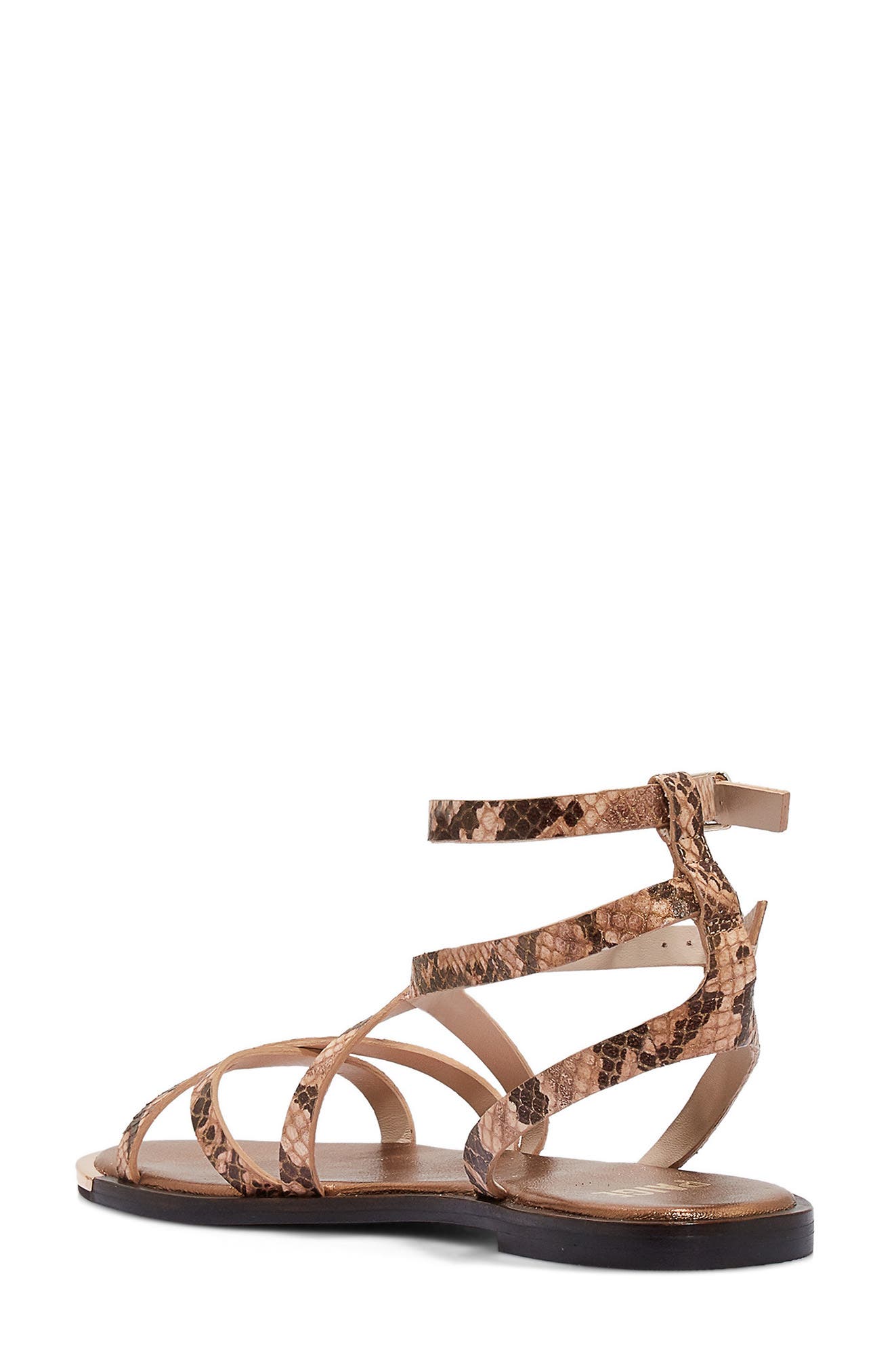 PAIGE Thea Snakeskin Embossed Ankle Strap Sandal, Alternate, color, Bronze Multi