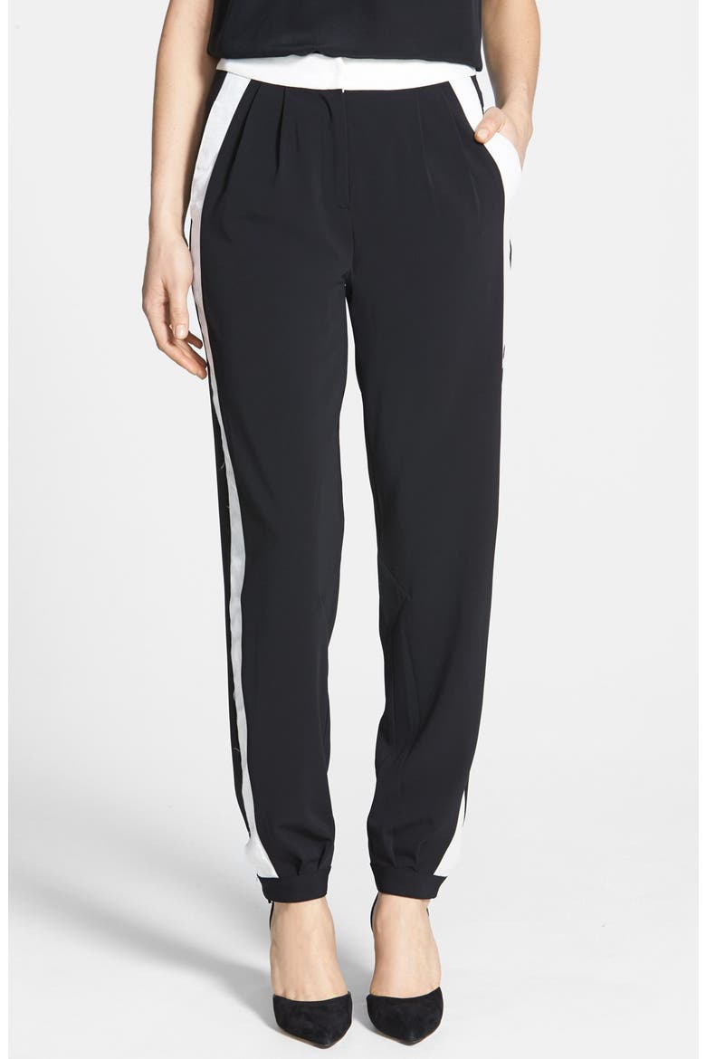 'Ludger' Tuxedo Stripe Track Pants, Main, color, BLACK