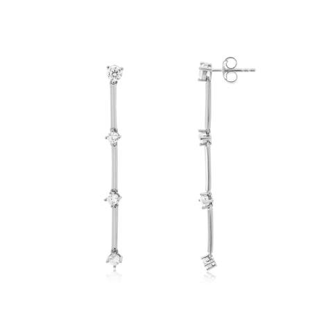 CZ Station Drop Dangle Earrings