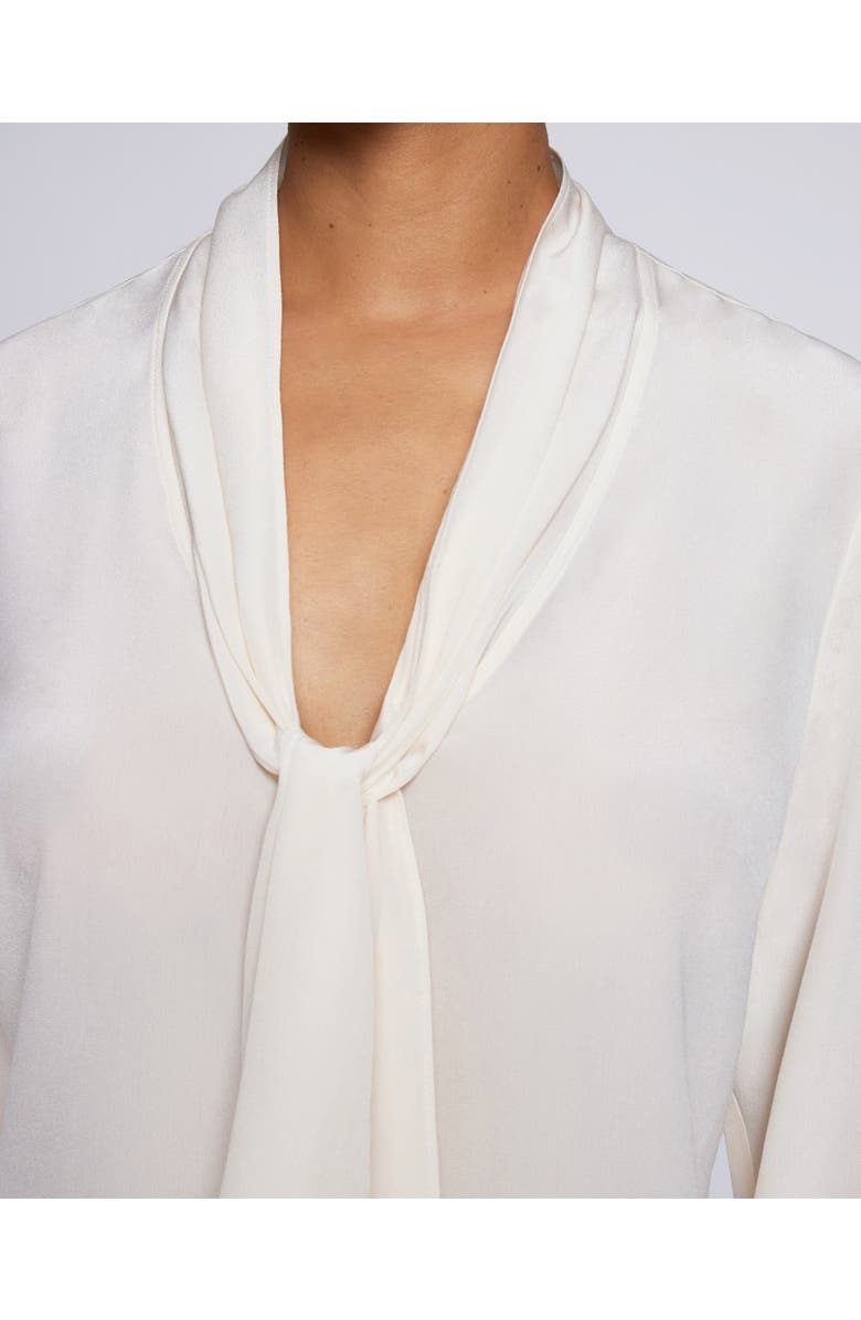 Santorelli AMANDA Long Sleeve Silk Blouse with Drop Neck Tie, Alternate, color, 