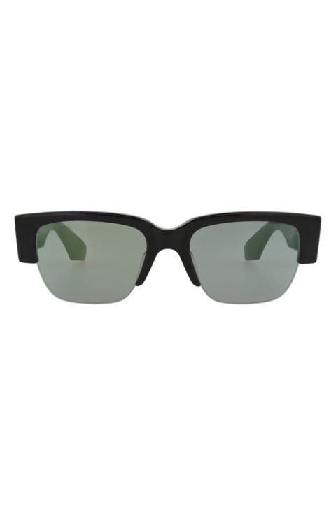 54mm Half Rim Rectangular Sunglasses
