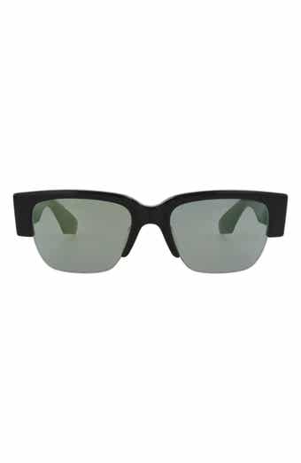 McQueen 54mm Half Rim Rectangular Sunglasses