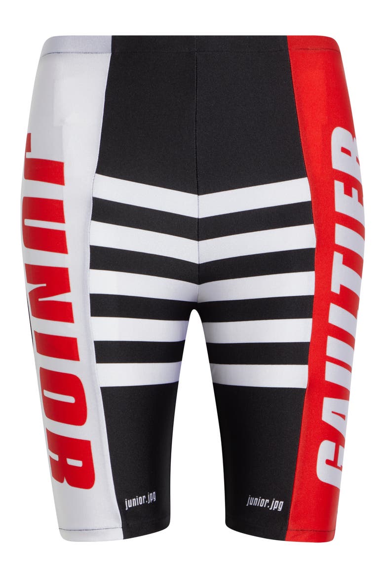 Junior Print Jersey Bike Shorts, Alternate, color, BLACK/ RED/ WHITE