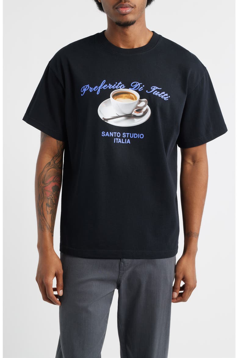 Preferito Esperesso Drappo Graphic T-Shirt, Main, color, BLACK