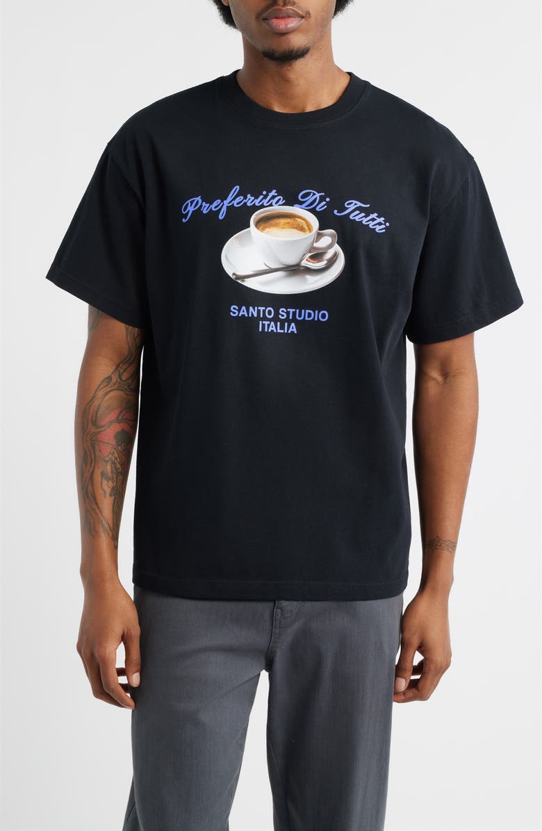 SANTO STUDIO Preferito Esperesso Drappo Graphic T-Shirt, Main, color, Black