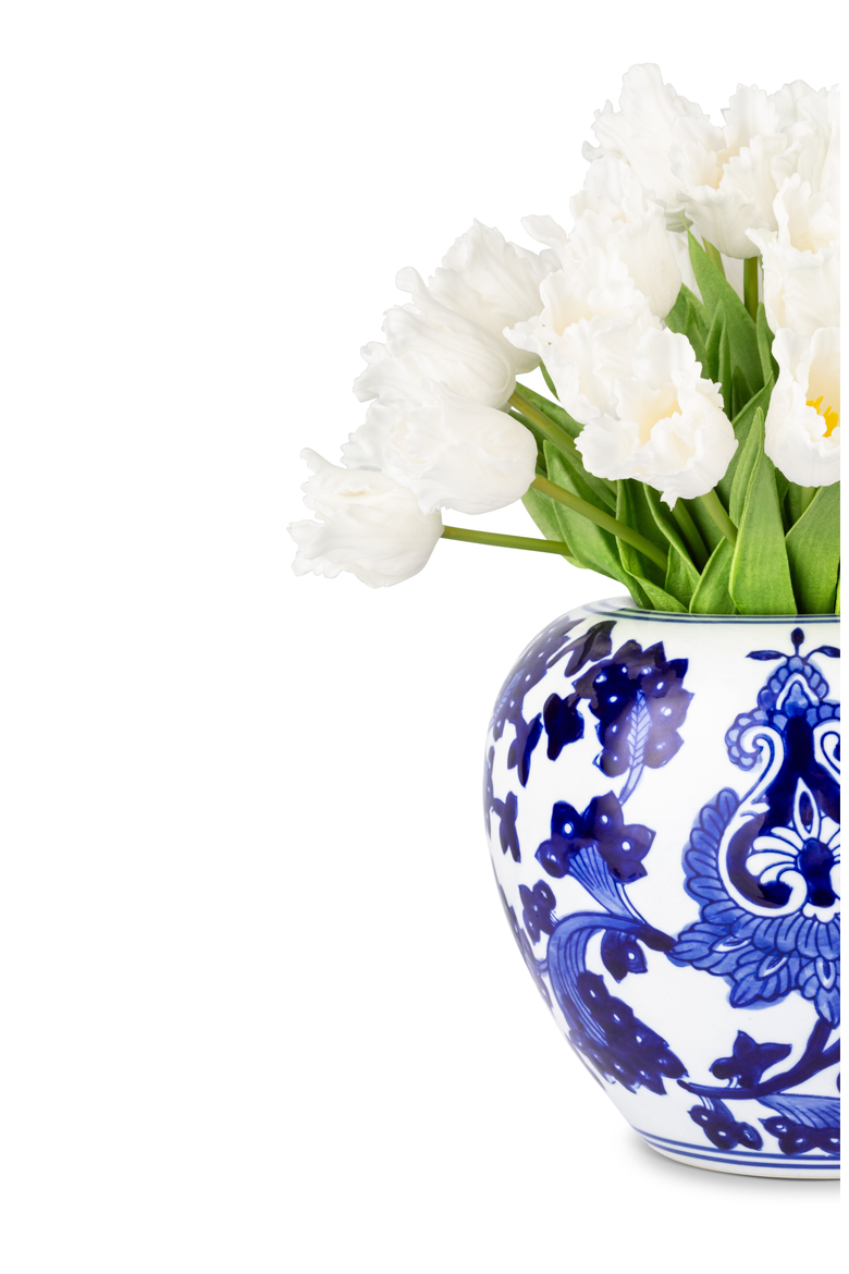 Claude RealTouch Tulip Toile Arrangement, Alternate, color, Snow