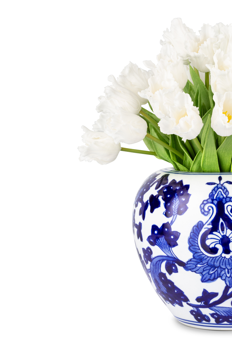 CocoBella Claude RealTouch Tulip Toile Arrangement, Alternate, color, Snow