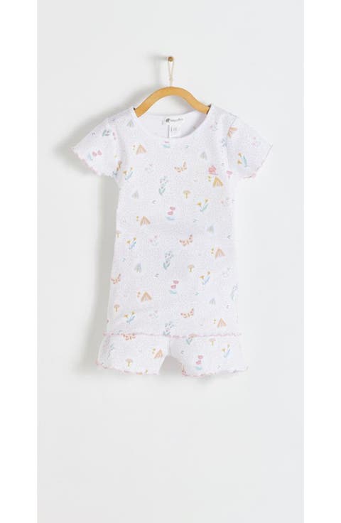 Premium Peruvian Pima Cotton Delphine Short Tee 
Pants Pajama Set for Infant