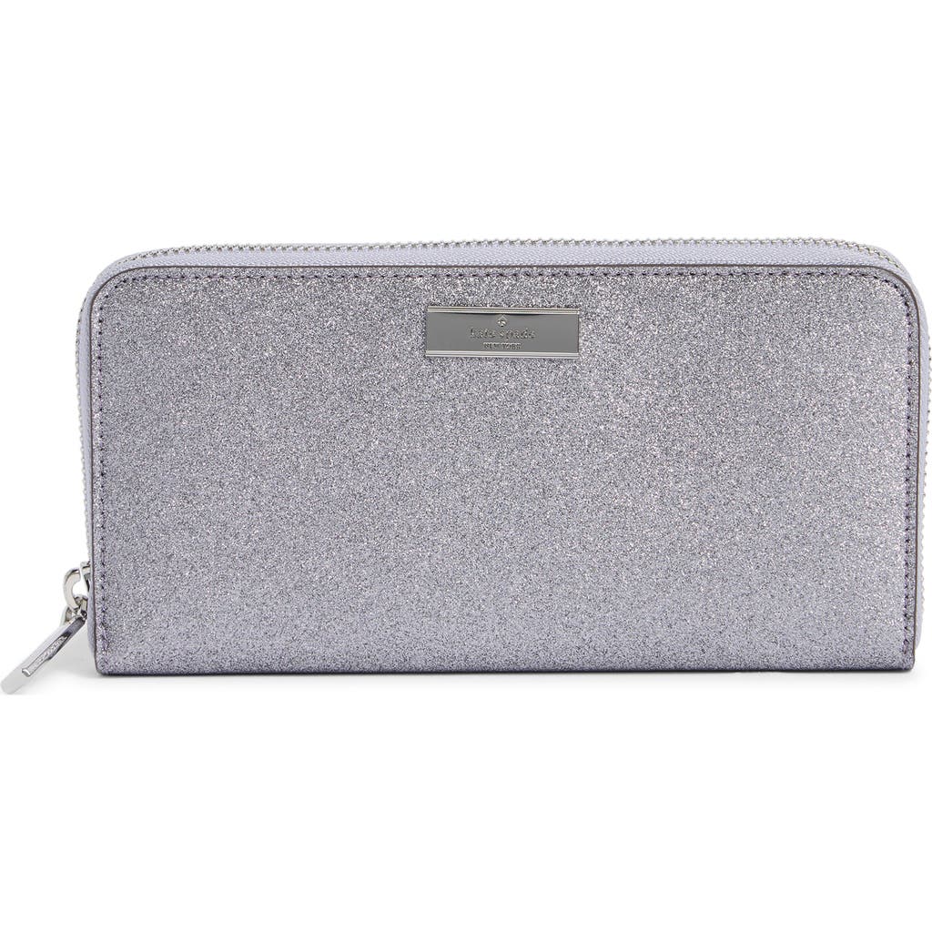 Kate Spade New York Kenzie Glitter Zip Wallet In Gray