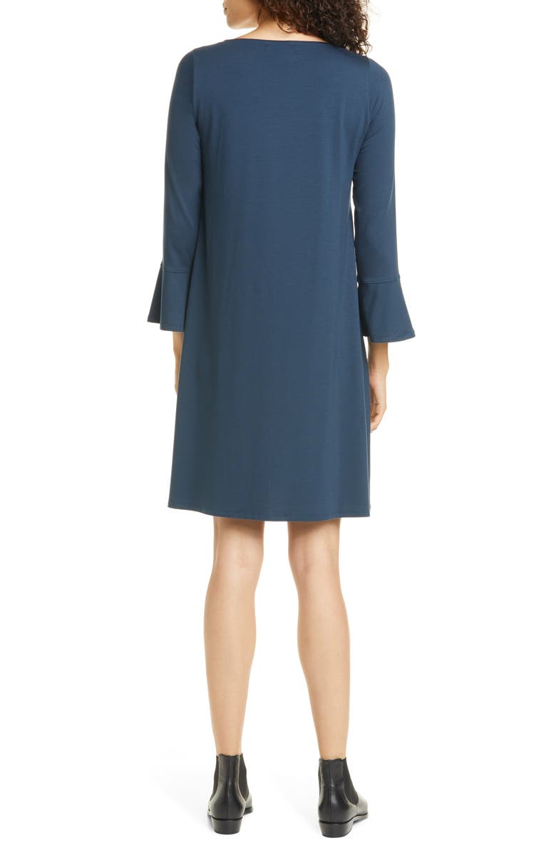 Eileen Fisher Bell Cuff Tencel<sup>®</sup> Lyocell Blend Jersey Dress, Alternate, color,