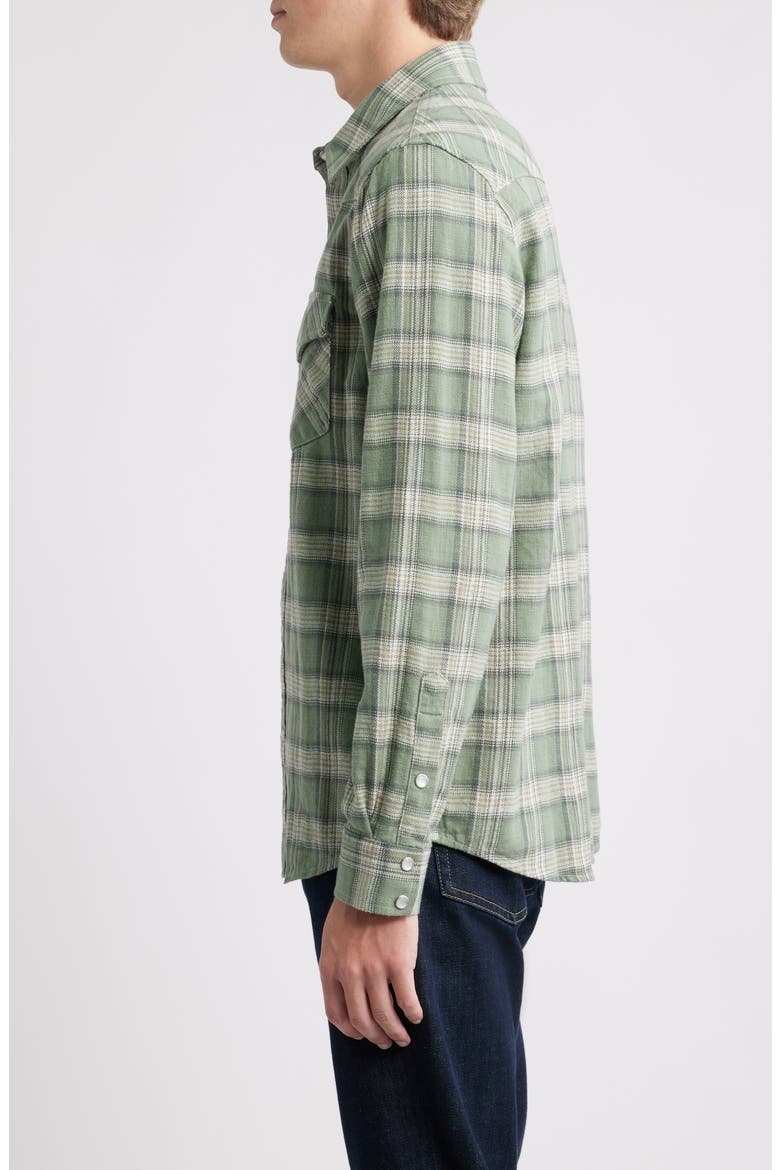 Huston Classic Fit Plaid Western Snap-Up Shirt, Alternate, color, GREEN MULTI