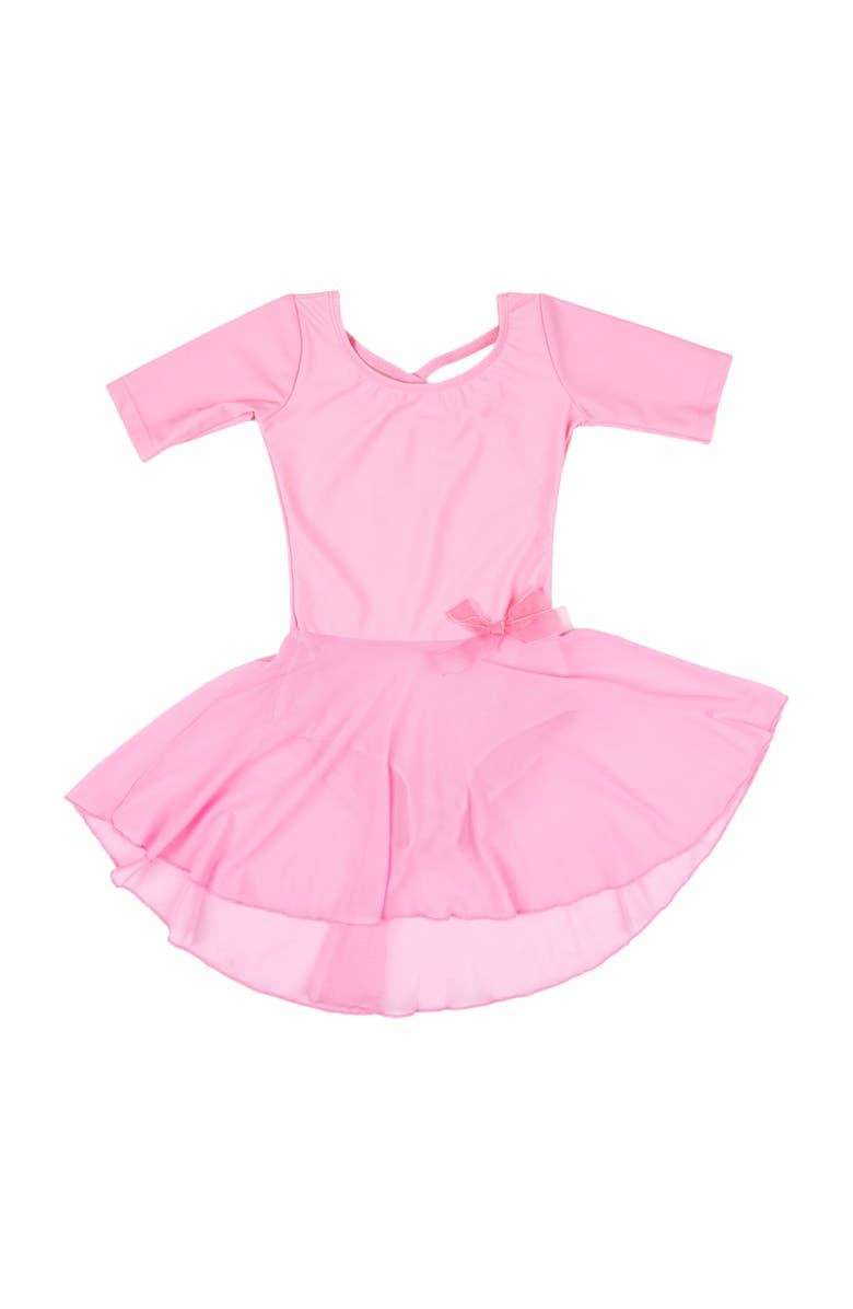 Leveret Girls Short Sleeve Skirted Leotard, Main, color, Light Pink
