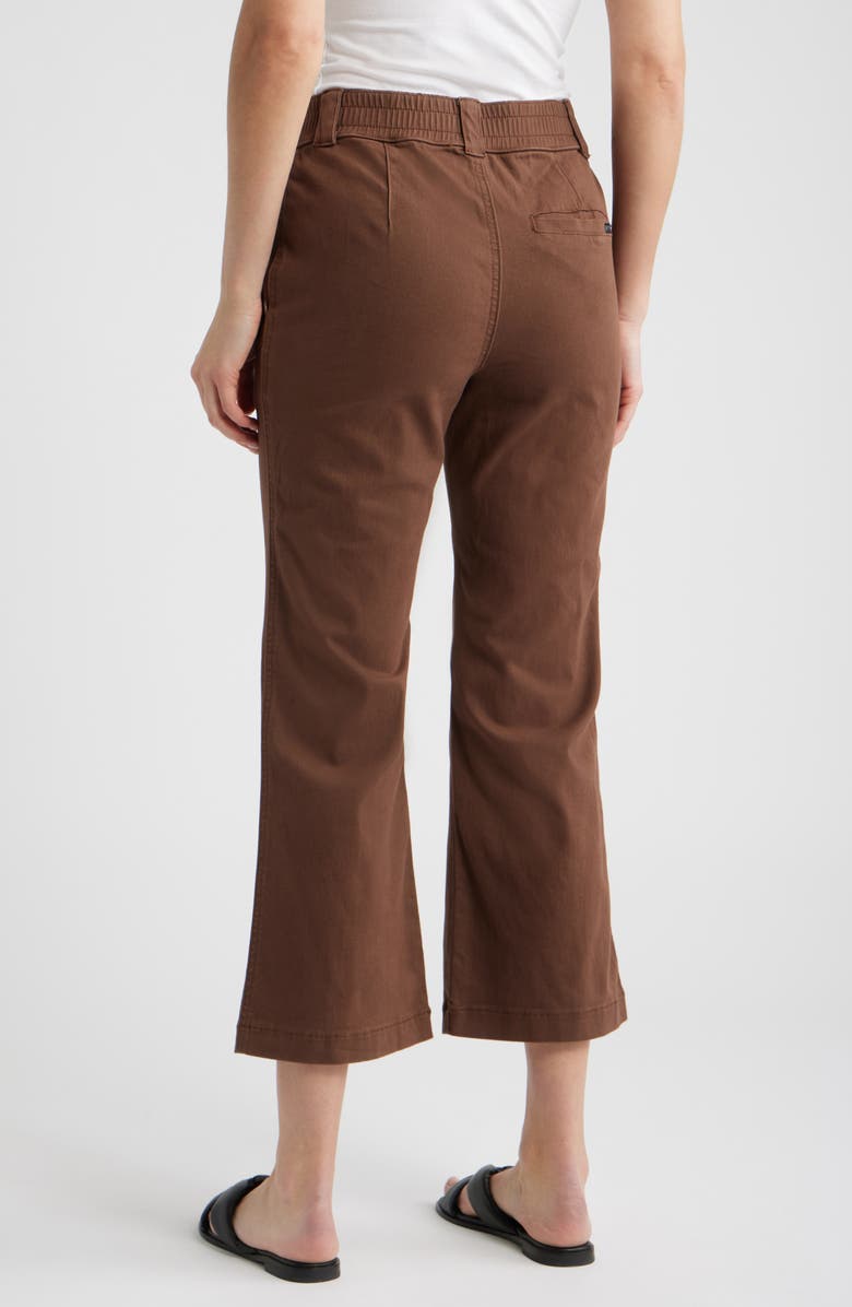 Hue Kick Flare Stretch Cotton Pull-On Pants, Alternate, color, Shaved Chocolate