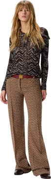 Missoni High-neck Buttoned Sweater With Chevron Pattern