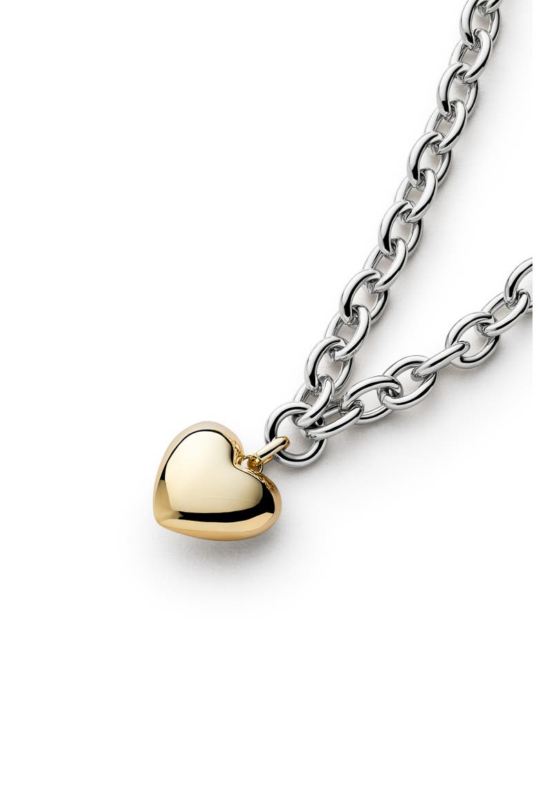 Heart Pendant Necklace, Alternate, color, GOLD / SILVER