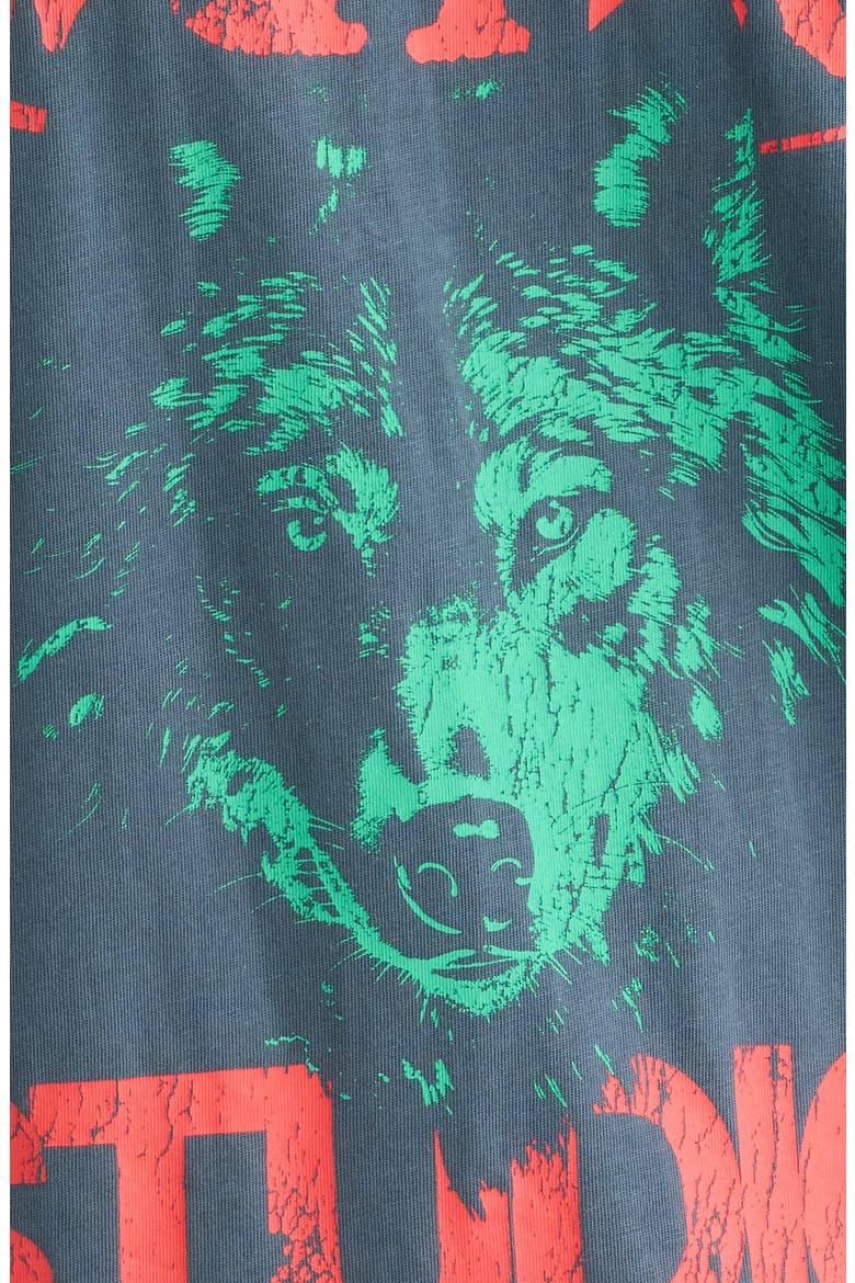 Wolf Layered Graphic T-Shirt, Alternate, color, BATTLE GREY