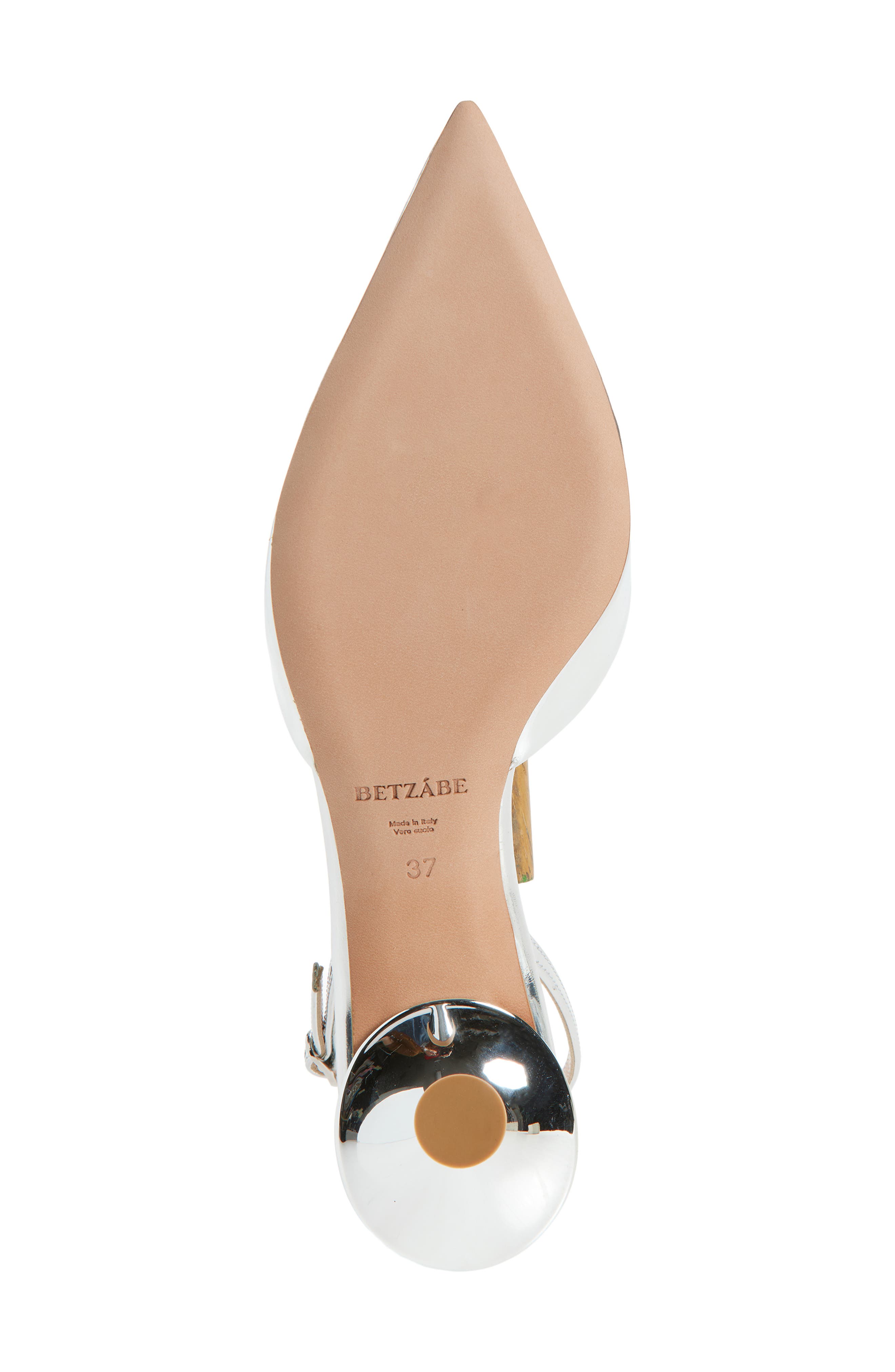 BETZÁBE Sofia Crystal Embellished Metallic Slingback Pump, Alternate, color, Metallic Silver