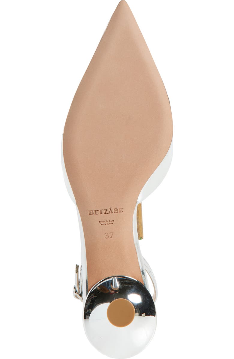 BETZÁBE Sofia Crystal Embellished Metallic Slingback Pump, Alternate, color, Metallic Silver