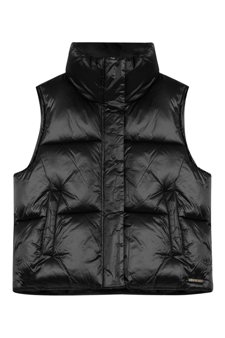 Cropped Puffer Vest, Alternate, color, BLACK