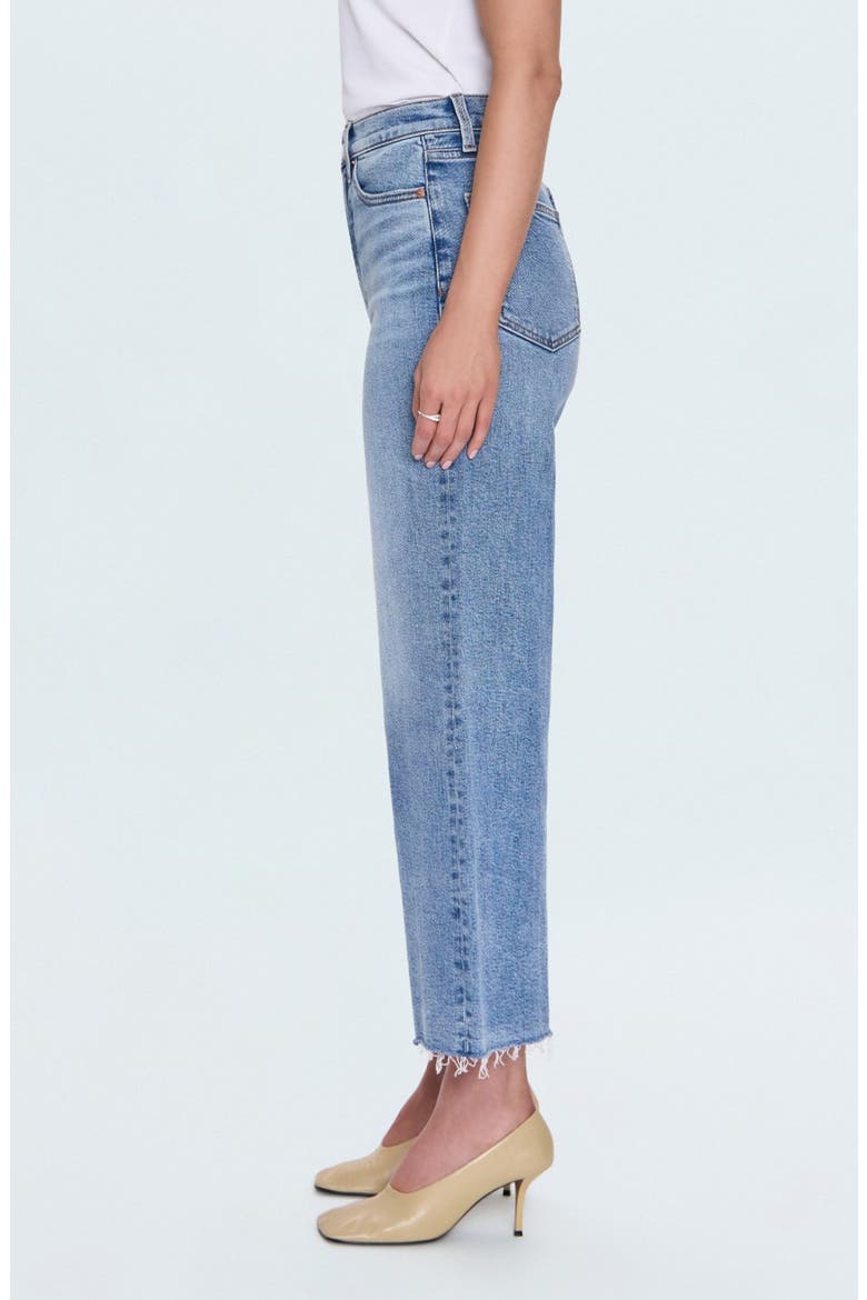 Lana Raw Hem Ankle Wide Leg Jeans, Alternate, color, BISTRO