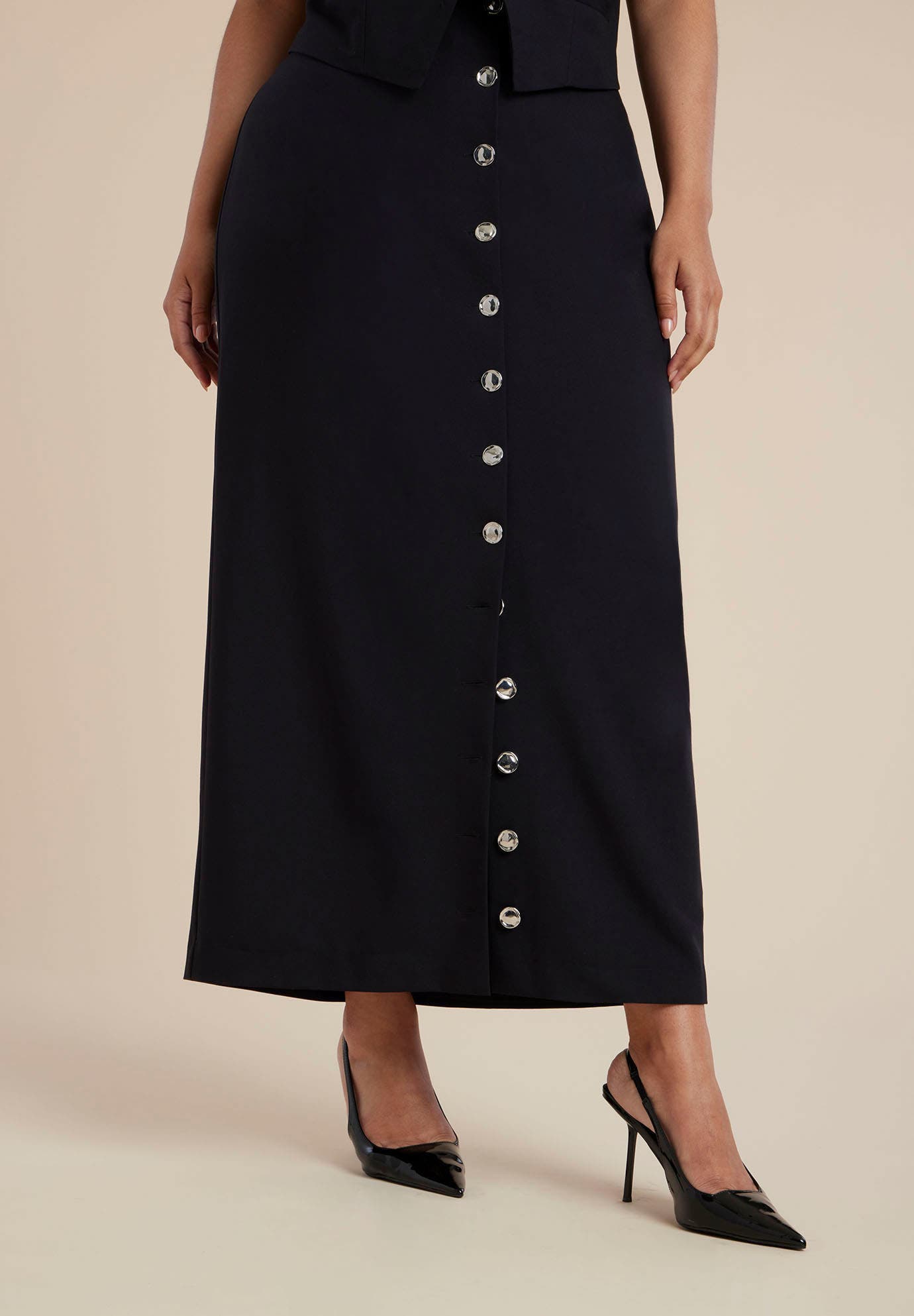 Buttoned Maxi Column Skirt - image 2