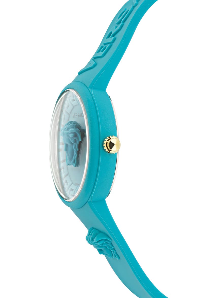 Medusa Pop Silicone Watch, 39mm, Alternate, color, BLUE