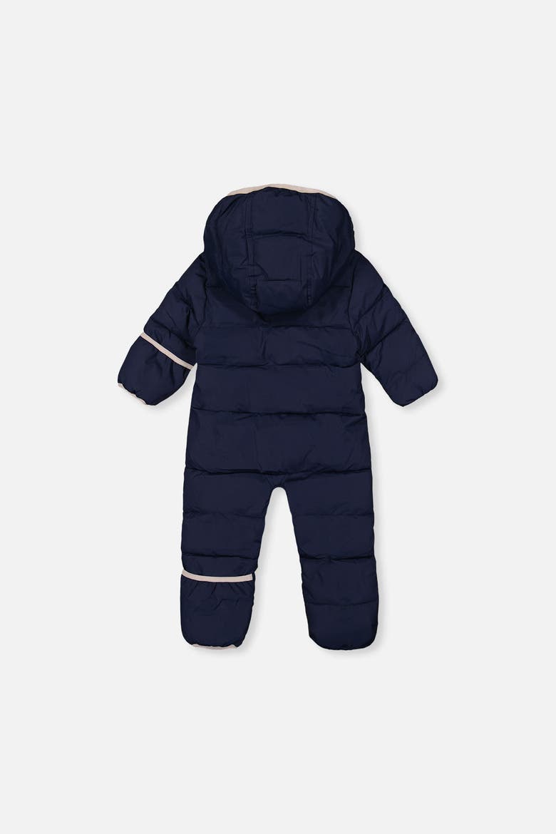 Quilted Fold-Over Mittens One Piece Snowsuit, Alternate, color, Dark Blue