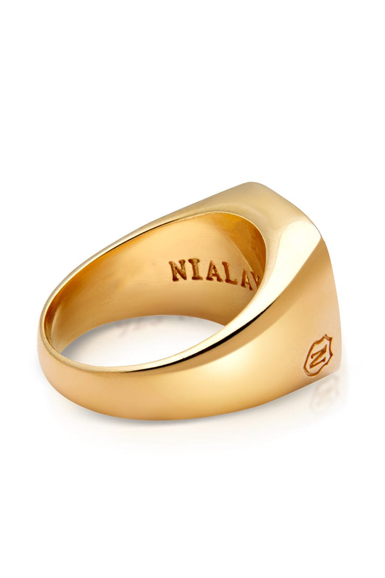 Gold Signet Ring, Alternate, color, Gold / Blue Lapis